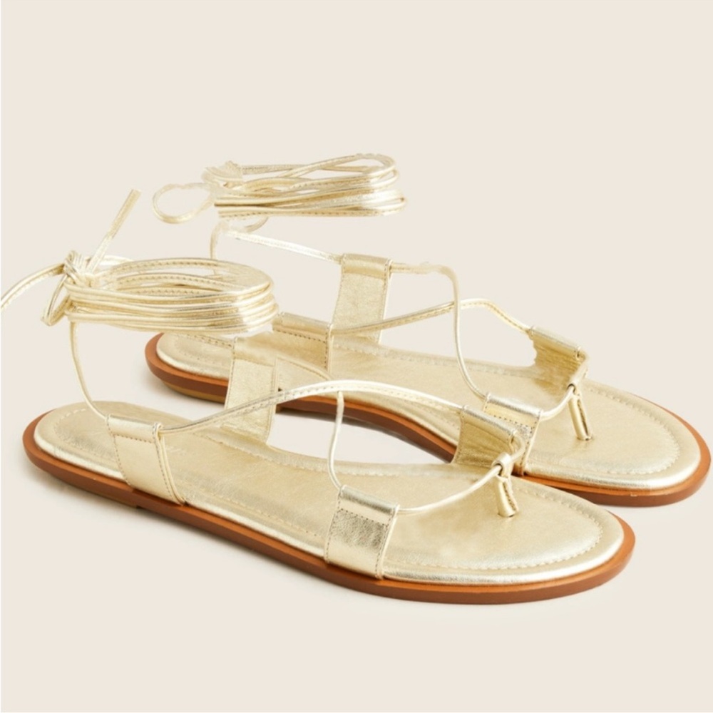J. Crew Gold Strappy Sandals